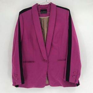 The Empower Colorblock Tux Blazer in Dahlia Mauve/ Black Size M